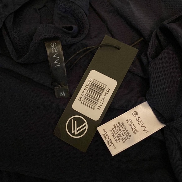 NWT SAVVI MD Navy Blue Mesh SALT Short Sleeve Shirt - Picture 14 of 15